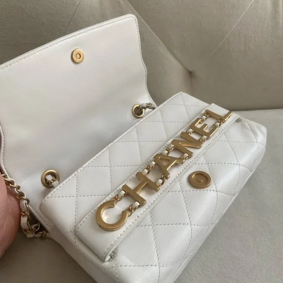 Chanel Quilted Leather Logo chained Flap Bag - Picture 5 of 5